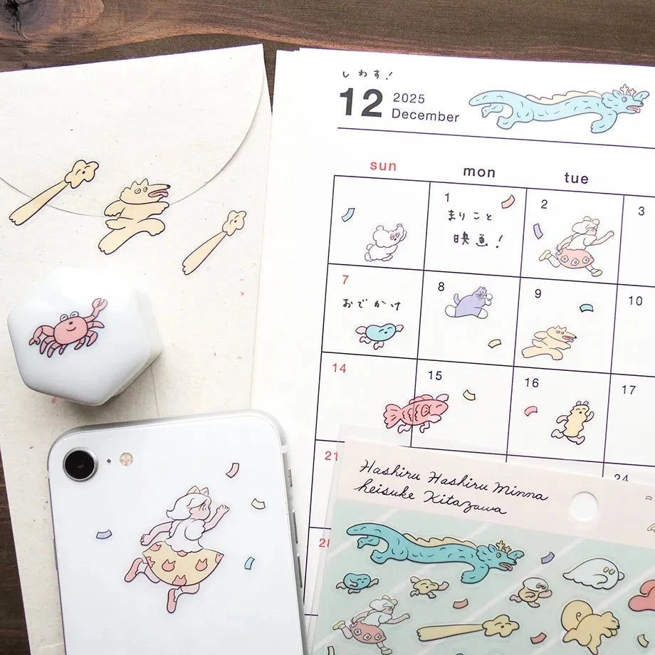 Cozyca Heisuke Kitazawa Sticker Sheet - Running, Running, Everyone Surfaces Cozyca 