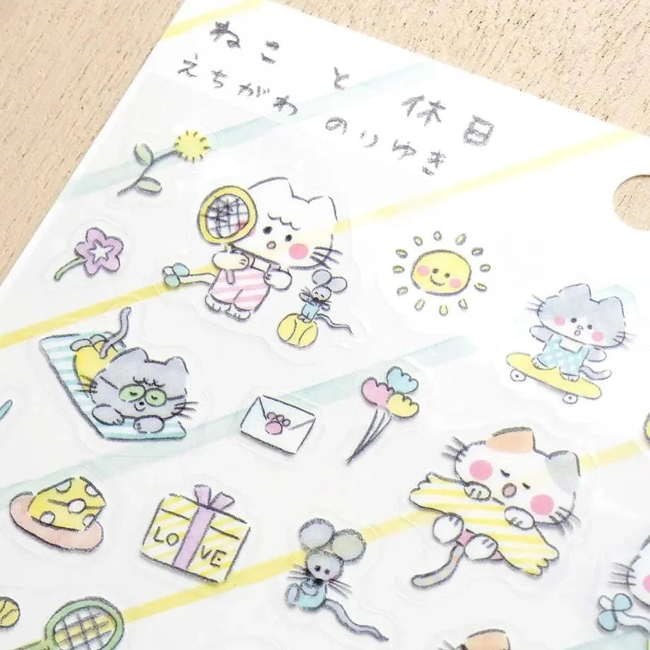 Cozyca Suzuki Narumi Sticker Sheet - Cats and Holiday Surfaces Cozyca 