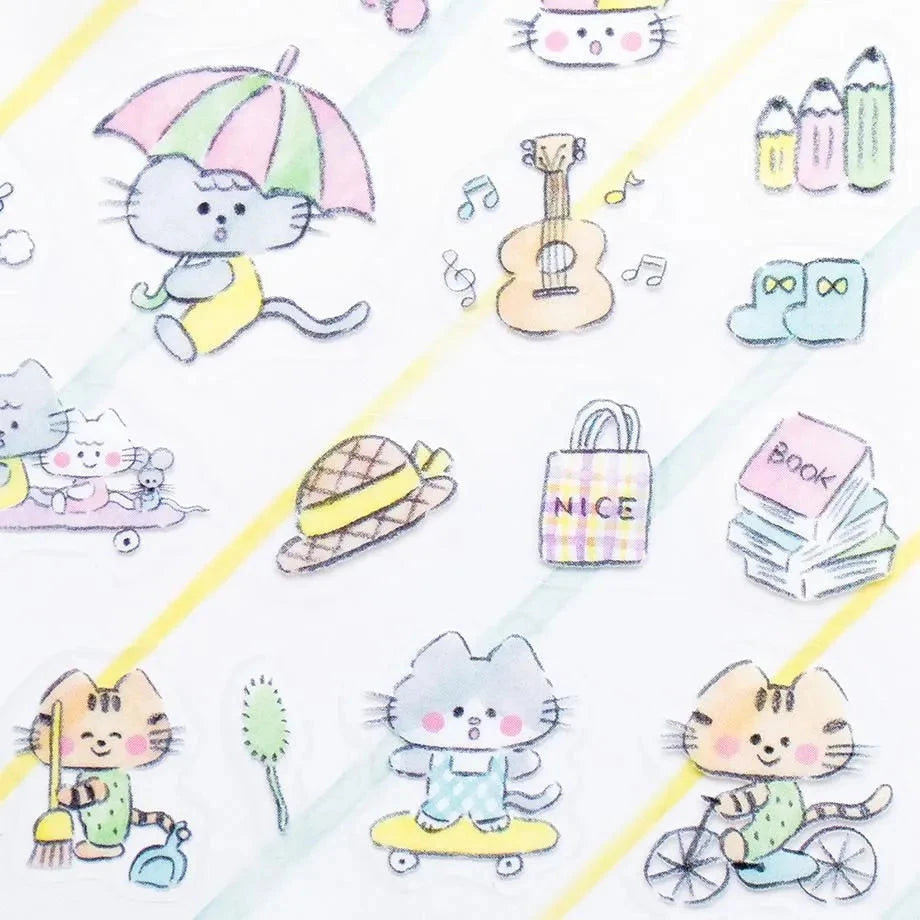 Cozyca Suzuki Narumi Sticker Sheet - Cats and Holiday Surfaces Cozyca 