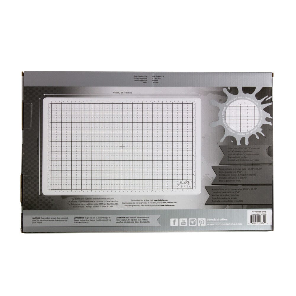 Tim Holtz Tonic Studios Scissors & Non-Stick Craft Mat Bundle - 9.5" Shears, 5" Micro Snips, Replacement Mat For Crafting & Scrapbooking