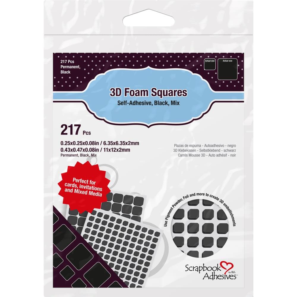Scrapbook Adhesives 3d Foam Squares - Black Adhesives & Mediums Scrapbook Adhesives 