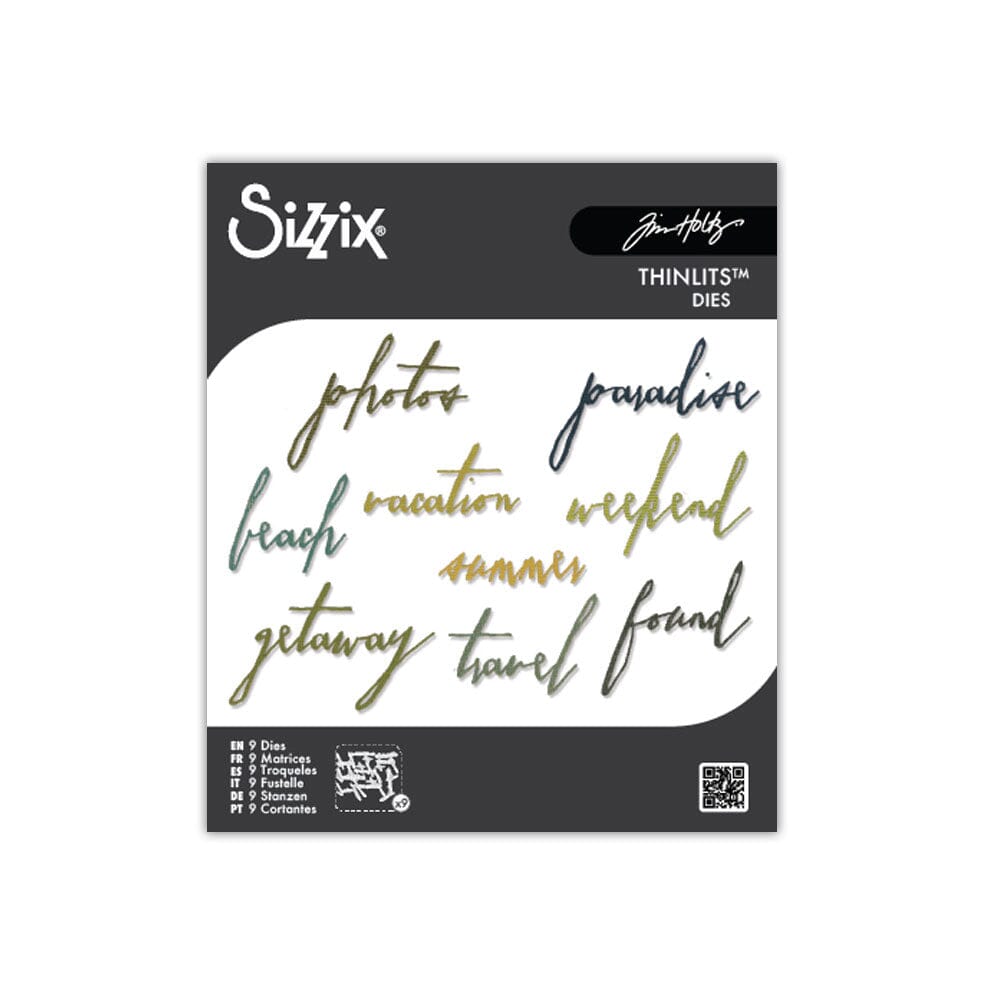 Tim Holtz® Alterations by Sizzix Thinlits™ Dies - Handwritten - Vacation, 9pk Cutting Dies Tim Holtz Other 
