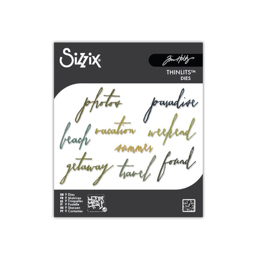 Tim Holtz® Alterations by Sizzix Thinlits™ Dies - Handwritten - Vacation, 9pk Cutting Dies Tim Holtz Other 