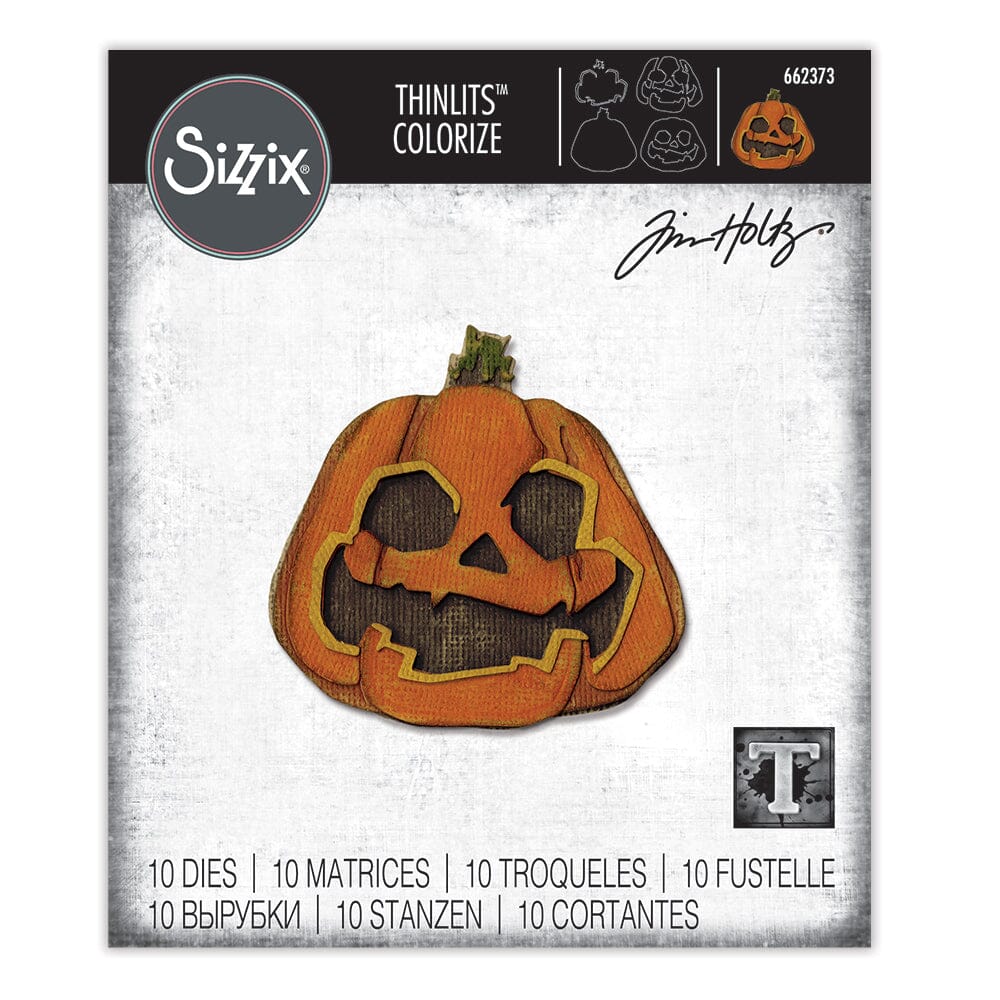 Tim Holtz Sizzix Thinlits Die Set Jack-o-Lantern 10pk Cutting Dies Tim Holtz Other 