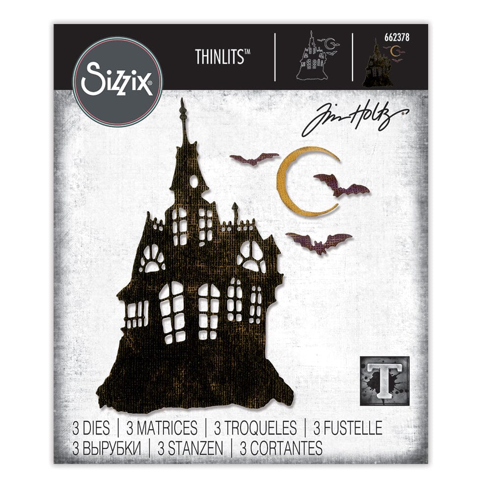 Tim Holtz Sizzix Thinlits Die Set Haunted House 3pk Cutting Dies Tim Holtz Other 