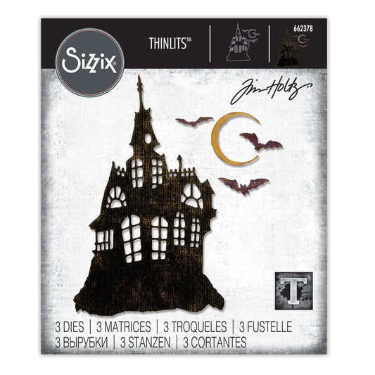 Tim Holtz Sizzix Thinlits Die Set Haunted House 3pk Cutting Dies Tim Holtz Other 