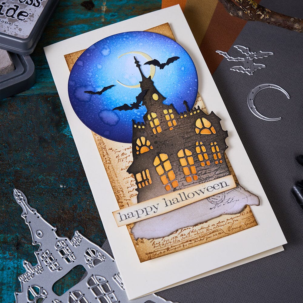 Tim Holtz Sizzix Thinlits Die Set Haunted House 3pk Cutting Dies Tim Holtz Other 