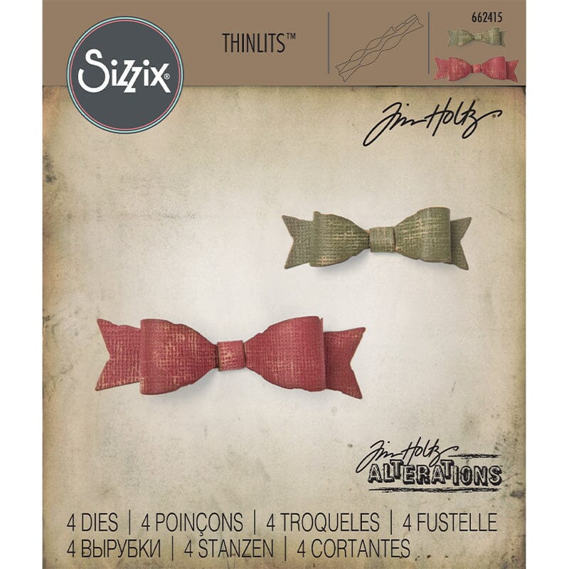 Alterations by Sizzix Thinlits Die Cut 4pk - Fold Up Bows Cutting Dies Tim Holtz Other 