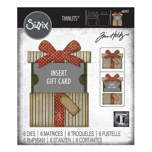 Tim Holtz Sizzix Thinlits Die Set Gift Card Package 6pk Cutting Dies Tim Holtz Other 
