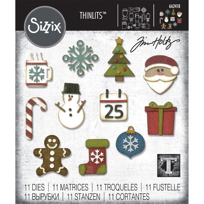 Alterations by Sizzix Thinlits Die Set 11pk Mini Christmas Things Cutting Dies Tim Holtz Other 