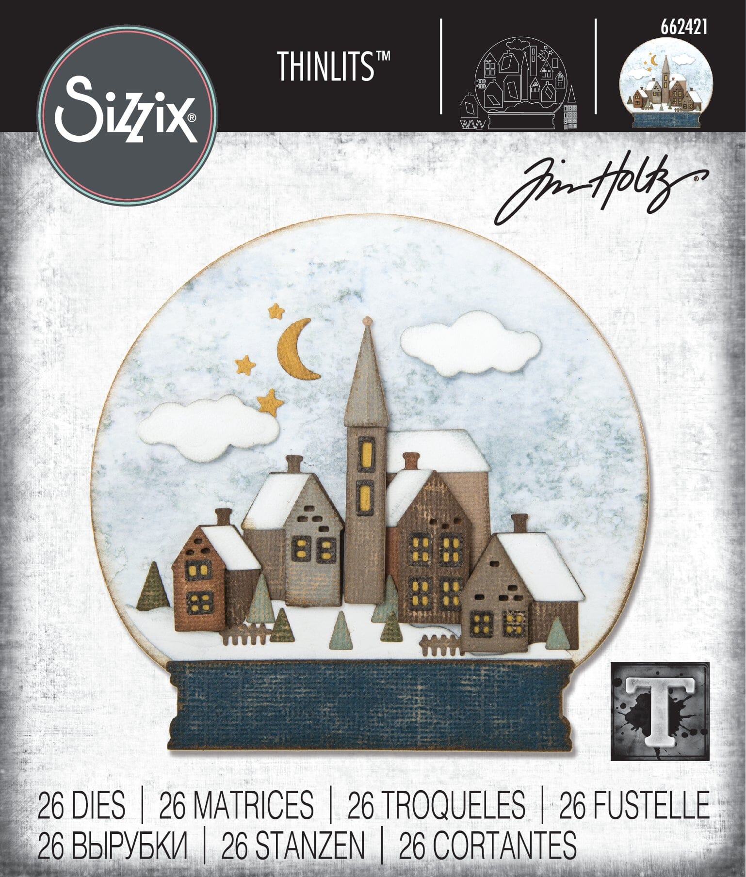 Alterations by Sizzix Thinlits Die Cuts 26pk - Snowglobe #2 Cutting Dies Tim Holtz Other 