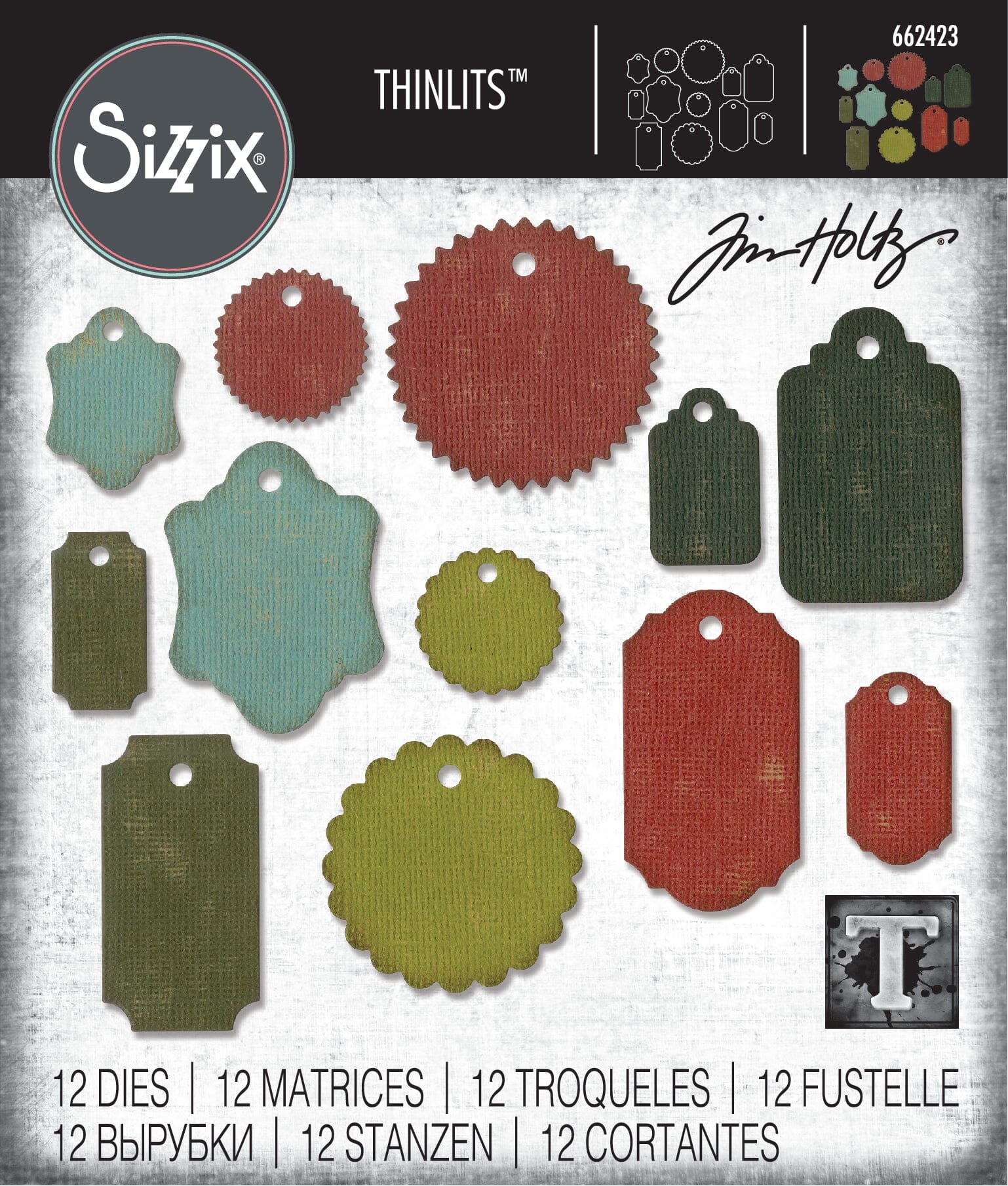 Alterations by Sizzix Thinlits Die Cuts 12pk - Gift Tags Cutting Dies Tim Holtz Other 