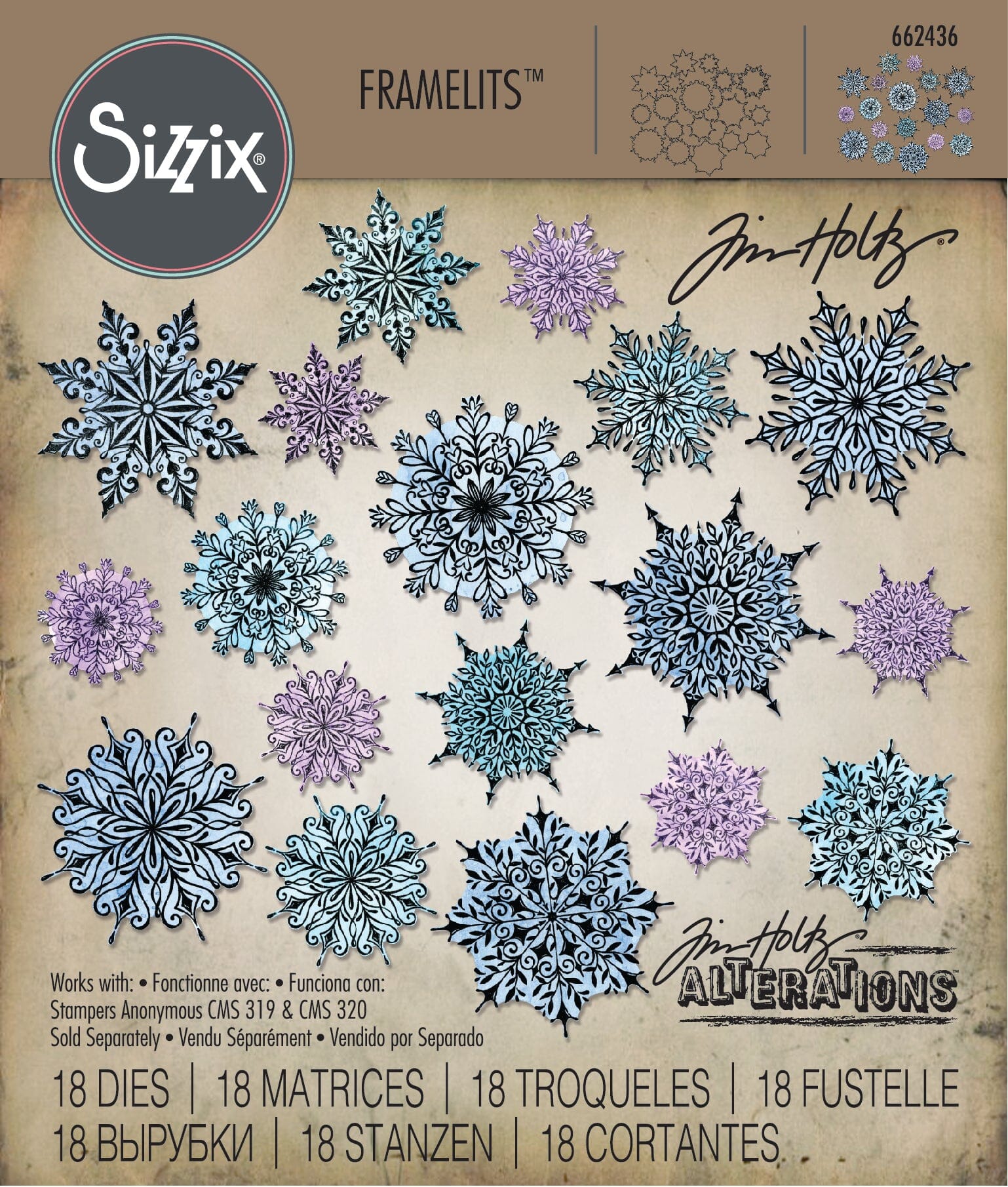 Alterations by Sizzix Framelit Dies - Swirly Snowflakes Cutting Dies Tim Holtz Other 