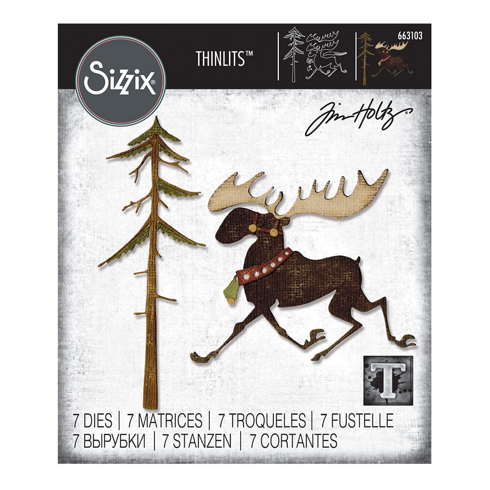 Tim Holtz® Alterations by Sizzix Thinlits Die Set 7pk Merry Moose Sizzix Tim Holtz Other 