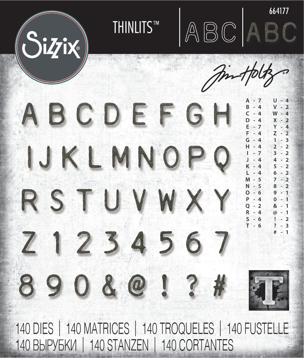 Alterations by Sizzix Thinlit Die - Alphanumeric Label Sizzix Tim Holtz Other 