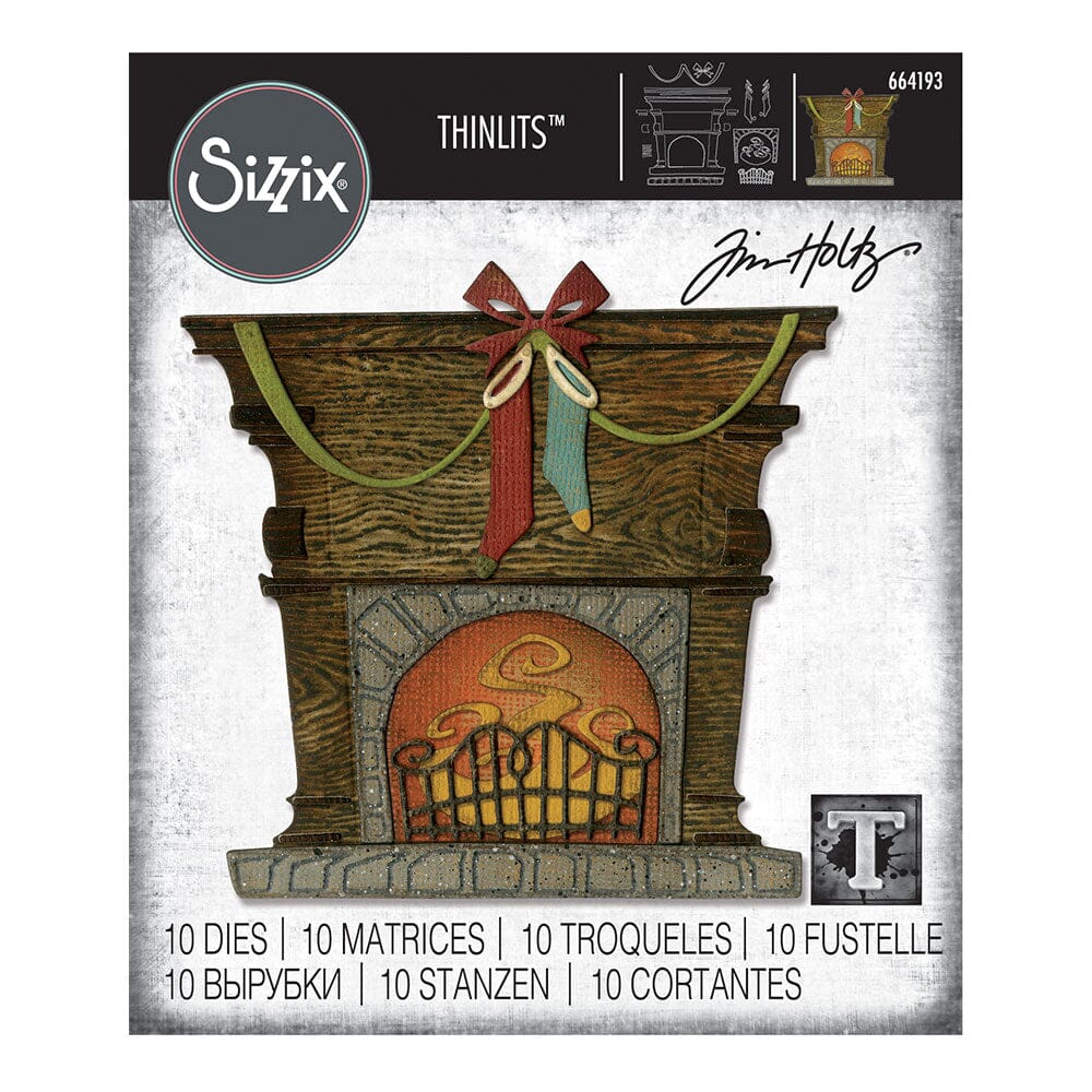 Tim Holtz Sizzix® Thinlits™ Die Set 10PK - Fireside Cutting Dies Tim Holtz Other 