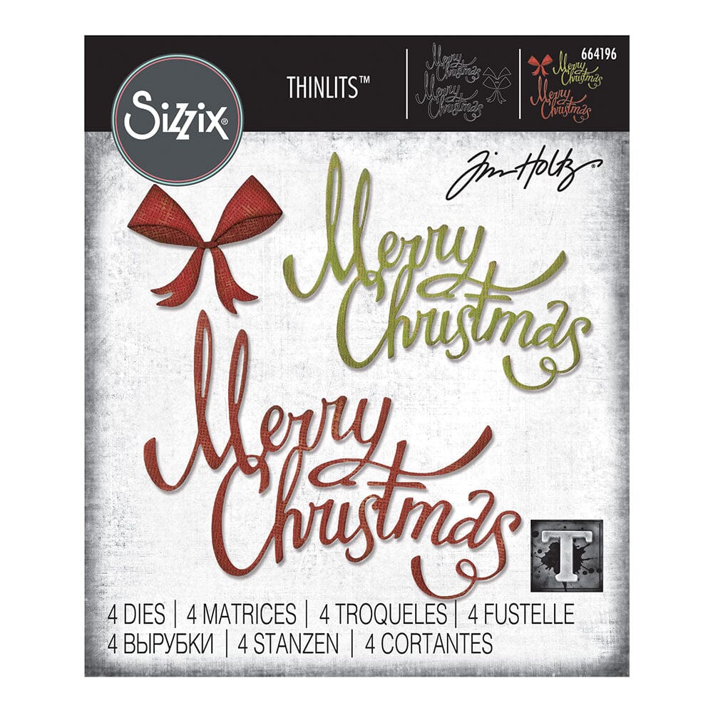 Sizzix® Thinlits™ Die Set 4PK – Christmas Ribbon by Tim Holtz® Cutting Dies Tim Holtz Other 