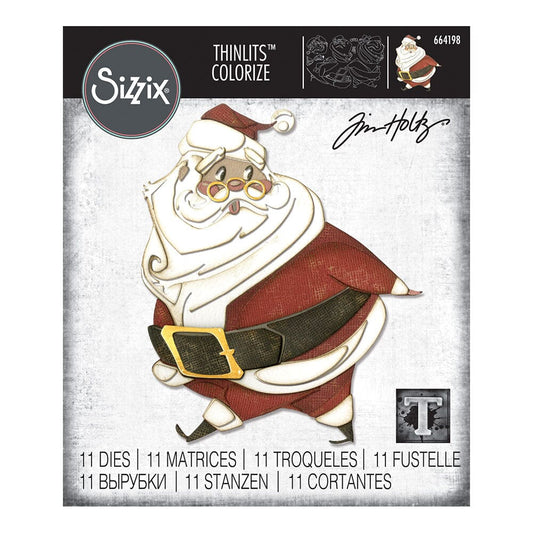 Tim Holtz Thinlits Die Set 11PK Jolly St. Nick Colorize Cutting Dies Tim Holtz Other 