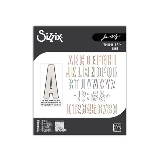 Tim Holtz® Alterations by Sizzix Thinlits™ Dies - Alphanumeric Bulletin, 43pk Cutting Dies Tim Holtz Other 