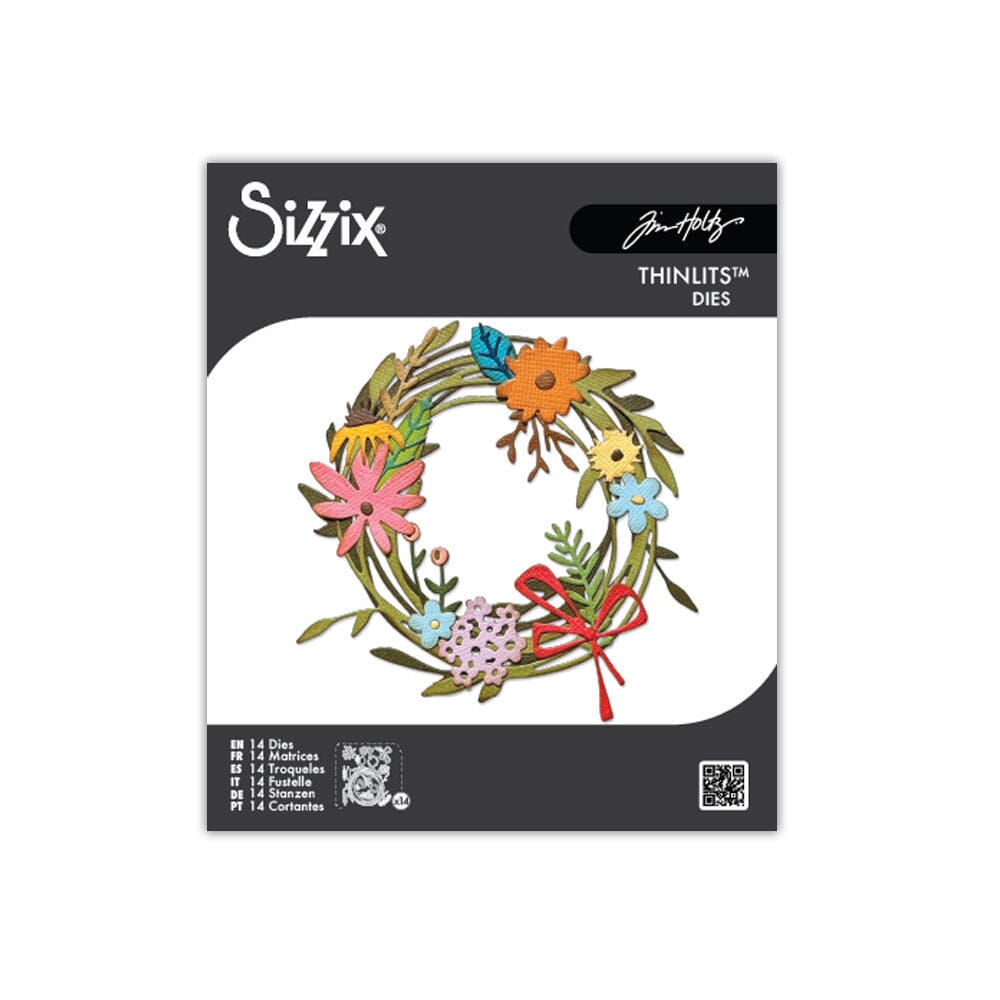 Tim Holtz Alterations by Sizzix Vault Funky Floral Wreath Die Set 14pk Cutting Dies Tim Holtz Other 