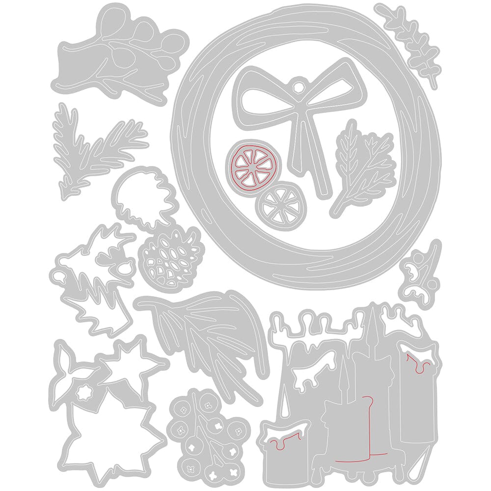 Tim Holtz Alterations by Sizzix Thinlits Die Set Vault Festive Wreath Cutting Dies Tim Holtz Other 