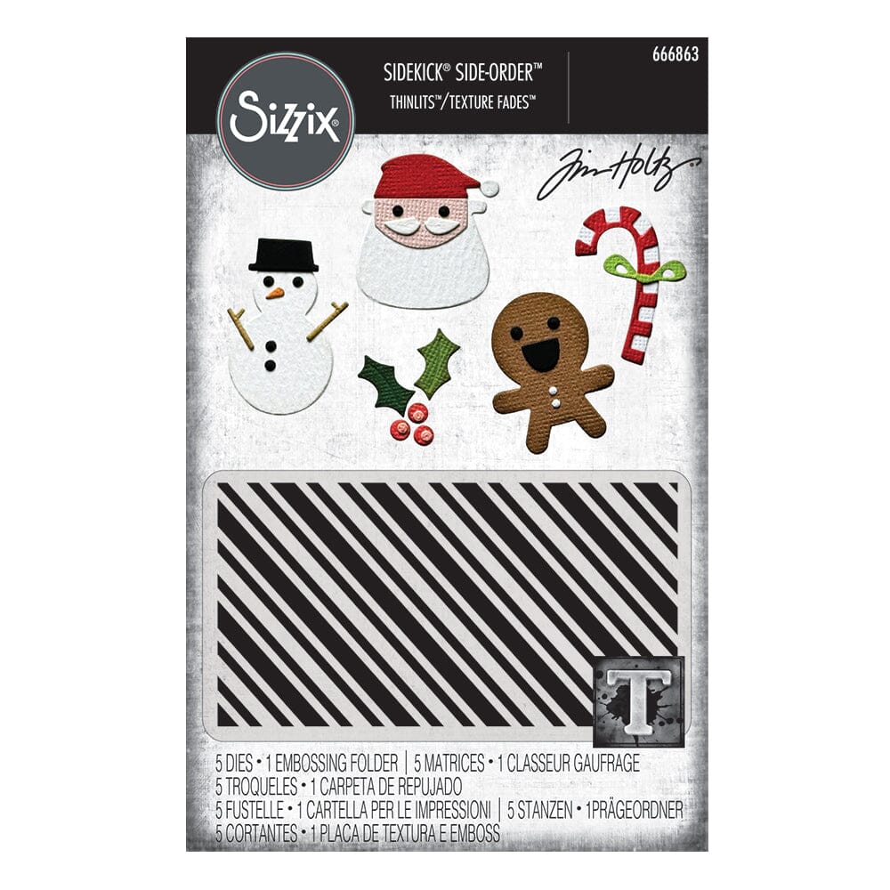 Alterations by Sizzix Thinlits Embossing Folder Christmas Minis 5pk Cutting Dies Tim Holtz Other 