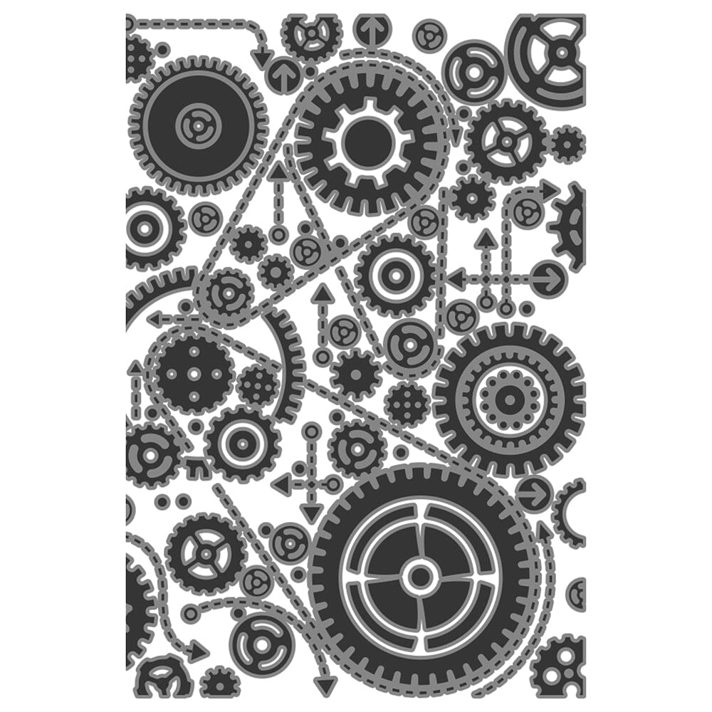 Tim Holtz Sizzix Gears Embossing Folder Cutting Dies Tim Holtz Other 