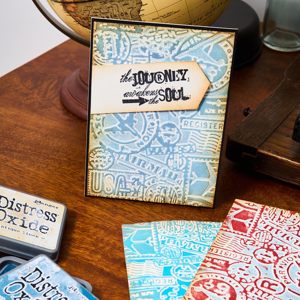 Tim Holtz Sizzix Airmail Embossing Folder Cutting Dies Tim Holtz Other 