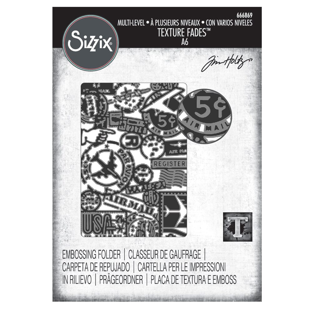 Tim Holtz Sizzix Airmail Embossing Folder Cutting Dies Tim Holtz Other 