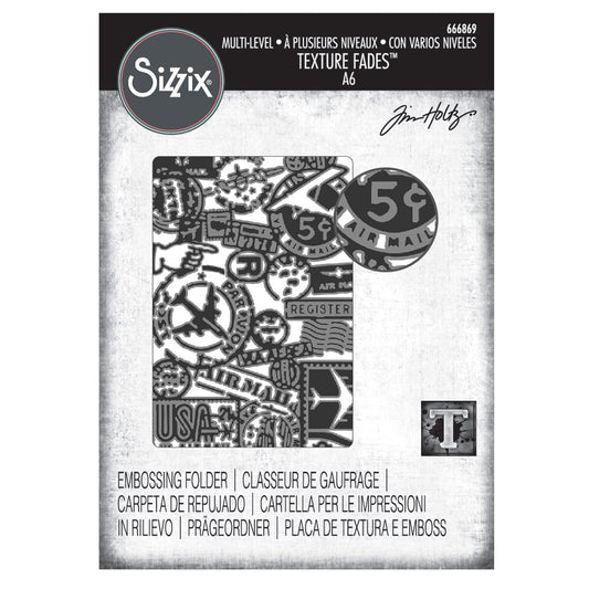 Tim Holtz Sizzix Airmail Embossing Folder Cutting Dies Tim Holtz Other 