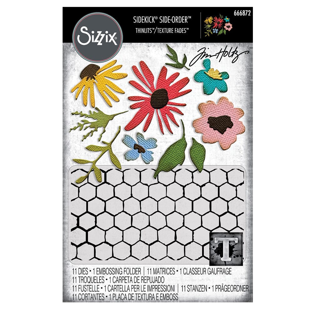 Tim Holtz Sizzix Thinlits Floristry 2D Embossing Folder 11pk Cutting Dies Tim Holtz Other 