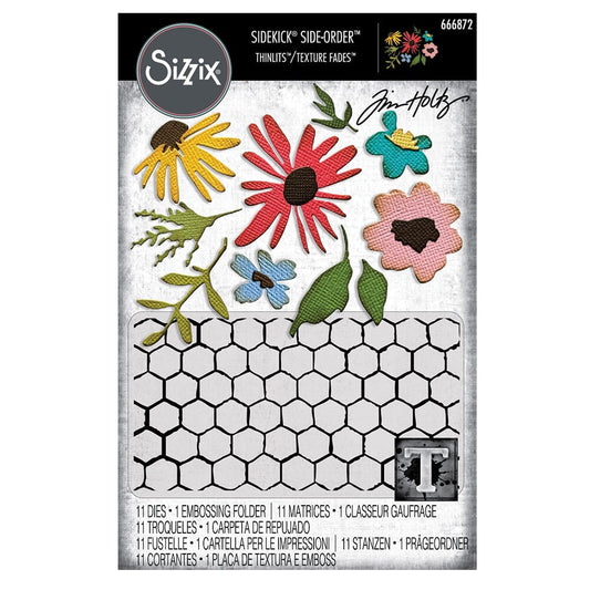 Tim Holtz Sizzix Thinlits Floristry 2D Embossing Folder 11pk Cutting Dies Tim Holtz Other 