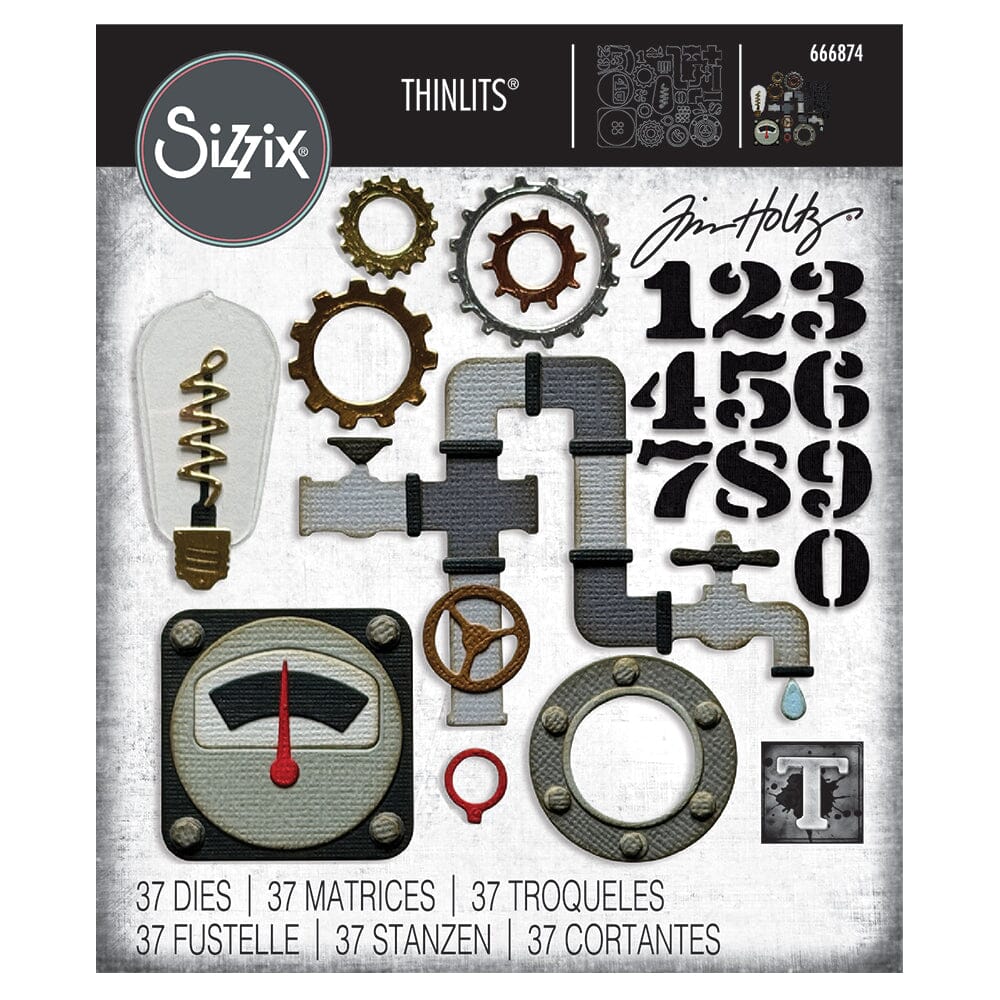 Tim Holtz Sizzix Thinlits Industrial Die Set 37pk Cutting Dies Tim Holtz Other 