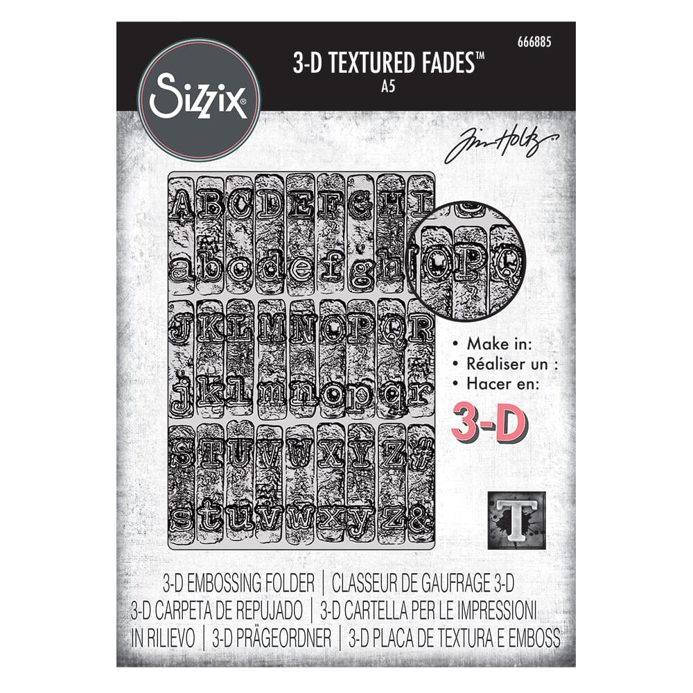 Tim Holtz Sizzix 3-D Texture Large Embossing Folder Typewriter Cutting Dies Tim Holtz Other 