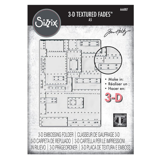 Tim Holtz Sizzix 3-D Texture Large Embossing Folder Foundry Cutting Dies Tim Holtz Other 