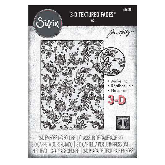 Tim Holtz Sizzix 3-D Texture Large Embossing Folder Botanical Cutting Dies Tim Holtz Other 