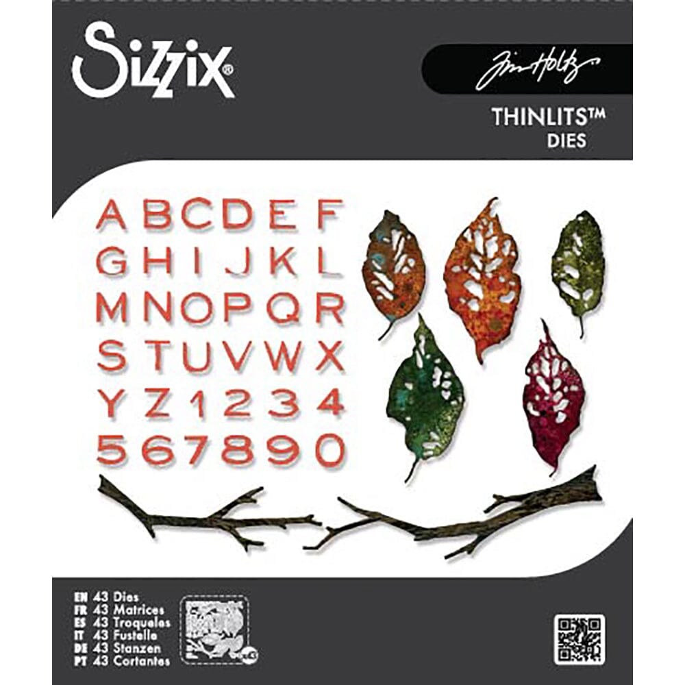 Tim Holtz® Alterations by Sizzix Thinlits Die Set - Vault Leaves + Sticks 43pk Cutting Dies Tim Holtz Other 