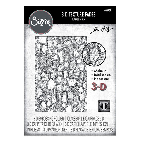Tim Holtz Sizzix 3-D Texture Large Embossing Folder Cobblestone Cutting Dies Tim Holtz Other 