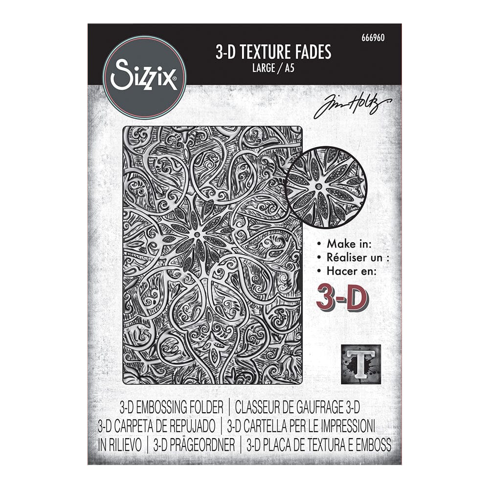 Tim Holtz Sizzix 3-D Texture Large Embossing Folder Engraved Large Cutting Dies Tim Holtz Other 