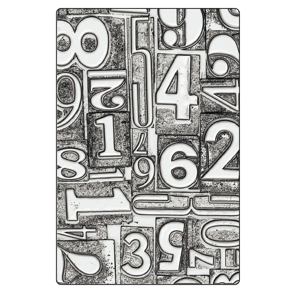 Tim Holtz Sizzix 3-D Texture Large Embossing Folder Numbered Cutting Dies Tim Holtz Other 