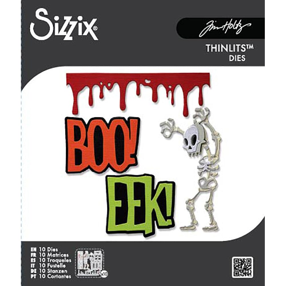 Tim Holtz® Alterations by Sizzix Thinlits Die Set - Vault Frights + Bones 10pk Cutting Dies Tim Holtz Other 
