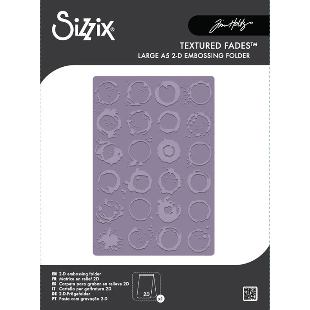 Tim Holtz® Alterations by Sizzix 2D Texture Fades Embossing Folder Large A5 - Vault Ringer 1pk Cutting Dies Tim Holtz Other 