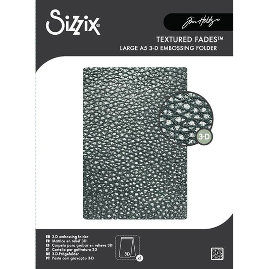 Tim Holtz® Alterations by Sizzix 3D Texture Fades Embossing Folder A5 - Cracked Leather Cutting Dies Tim Holtz Other 