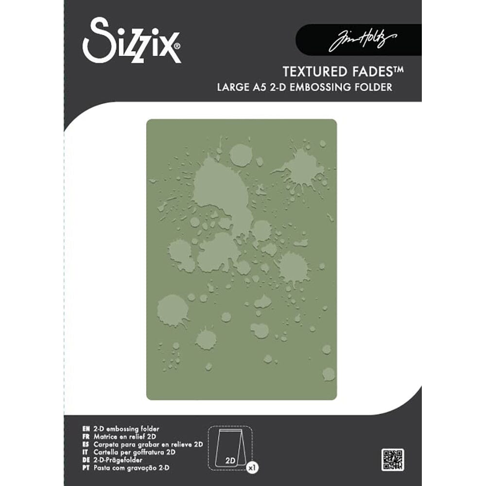 Tim Holtz® Alterations by Sizzix 2D Texture Fades Embossing Folder A5 - Vault Ink Splats Cutting Dies Tim Holtz Other 