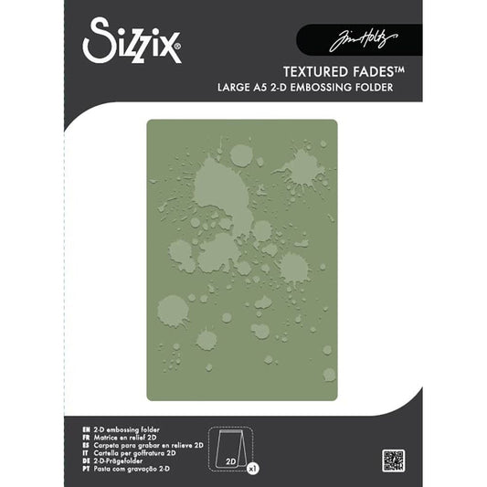Tim Holtz® Alterations by Sizzix 2D Texture Fades Embossing Folder A5 - Vault Ink Splats Cutting Dies Tim Holtz Other 