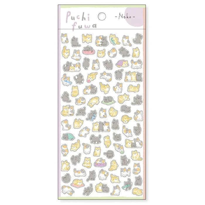 Mind Wave Puchi Fuwa Sticker Sheet Surfaces Mind Wave Neko (Kittens) 