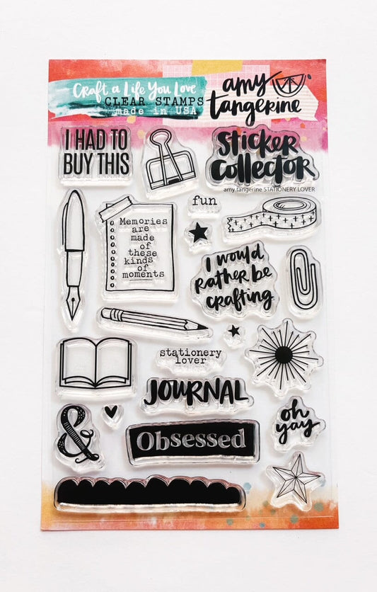 Amy Tangerine - Stationery Lover Clear Stamp Set Stamps Amy Tangerine 