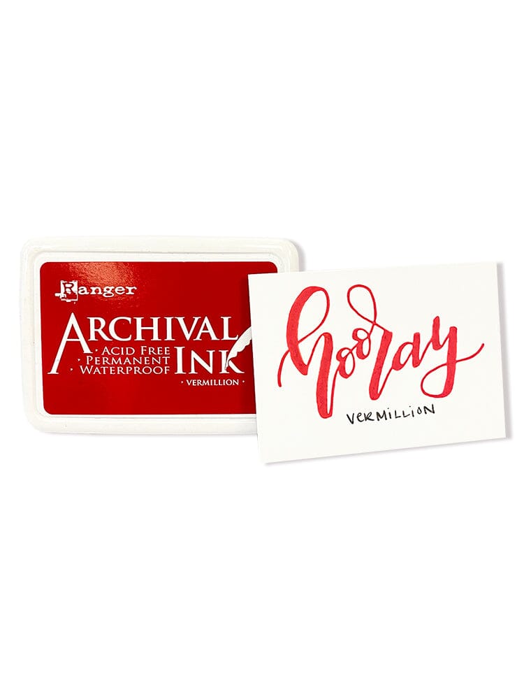  Ranger Archival Vermillion Red Permanent Dye Ink Stamp Pad &  Re-Inker Refill : Arts, Crafts & Sewing