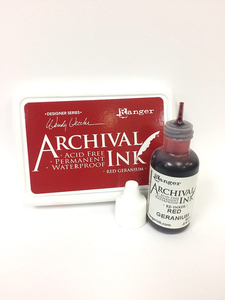 Wendy Vecchi Archival Ink™ Pad Re-Inker Red Geranium, 0.5oz Ink Wendy Vecchi 