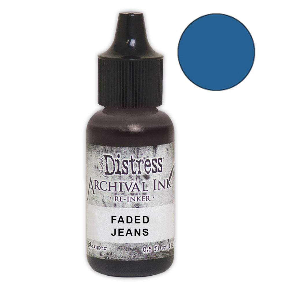 Tim Holtz Distress® Archival Re-Inker Faded Jeans .5 oz Ink Archival Ink 